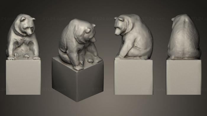 Статуэтки животных (Статуэтка Медведя_2, STKJ_0170) 3D модель для ЧПУ станка